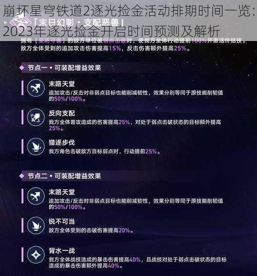 崩坏星穹铁道2逐光捡金活动排期时间一览：2023年逐光捡金开启时间预测及解析