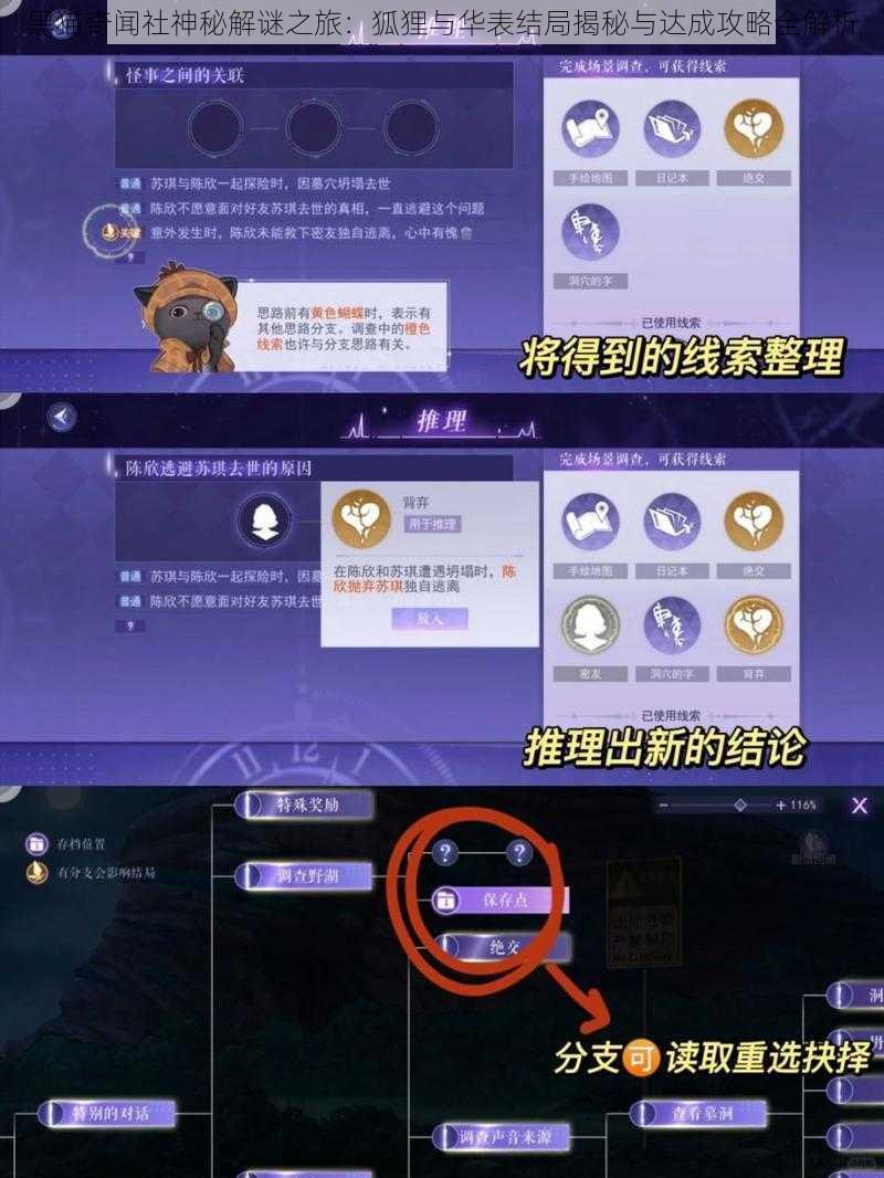 黑猫奇闻社神秘解谜之旅：狐狸与华表结局揭秘与达成攻略全解析