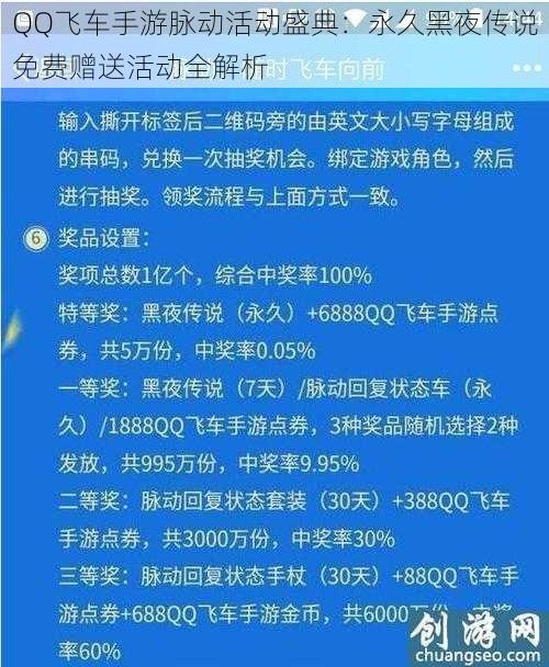 QQ飞车手游脉动活动盛典：永久黑夜传说免费赠送活动全解析