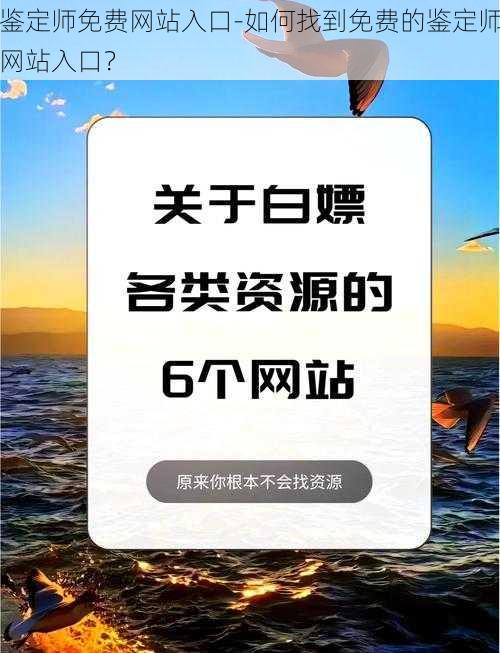 鉴定师免费网站入口-如何找到免费的鉴定师网站入口？