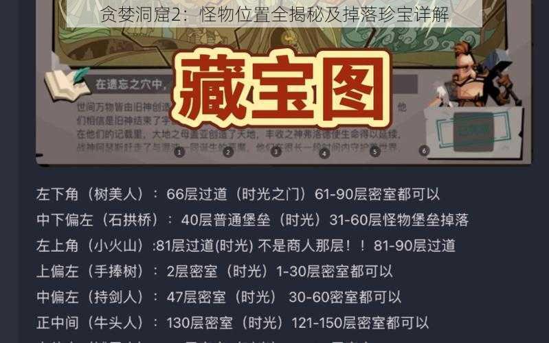 贪婪洞窟2：怪物位置全揭秘及掉落珍宝详解