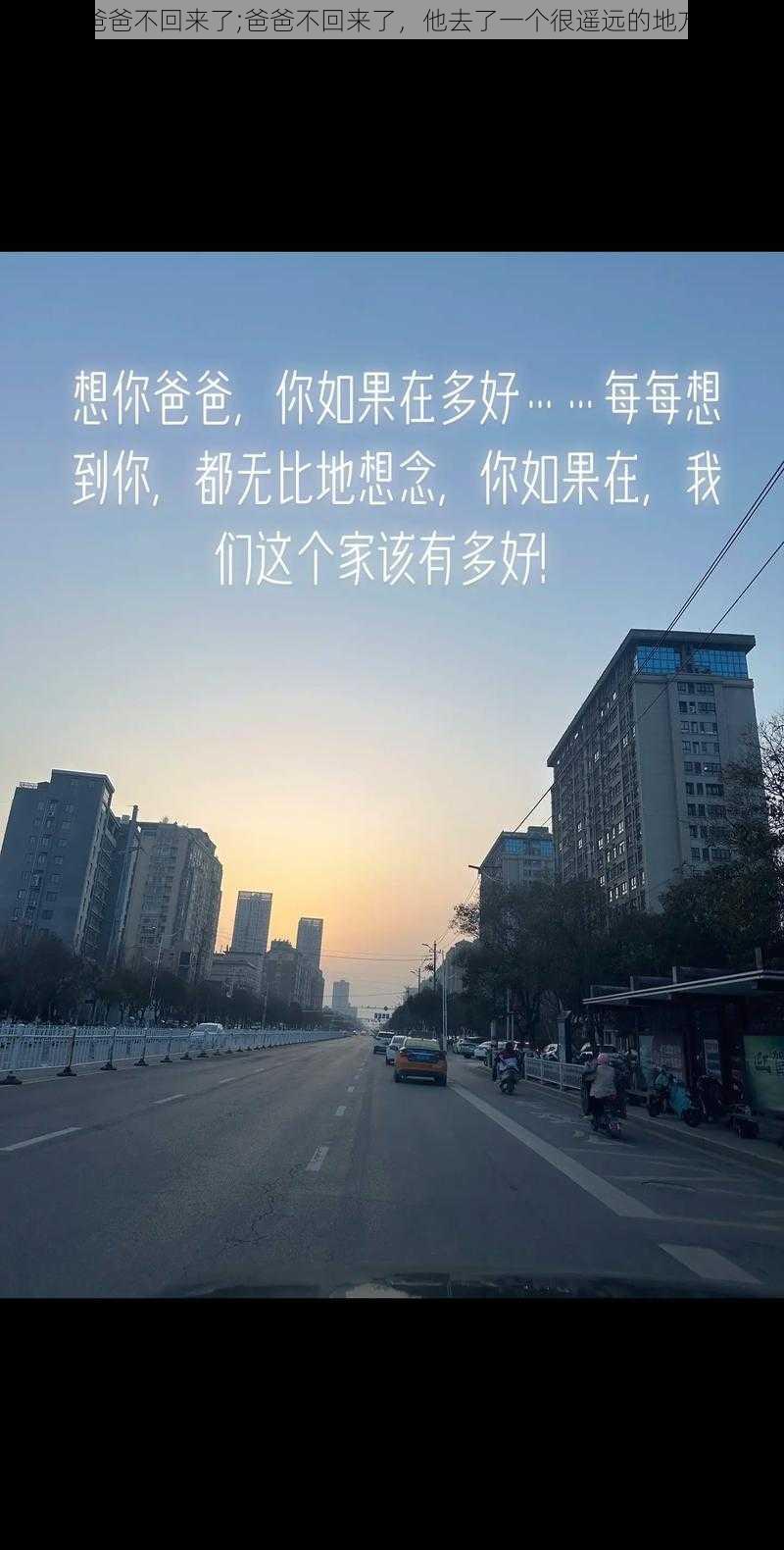 爸爸不回来了;爸爸不回来了，他去了一个很遥远的地方