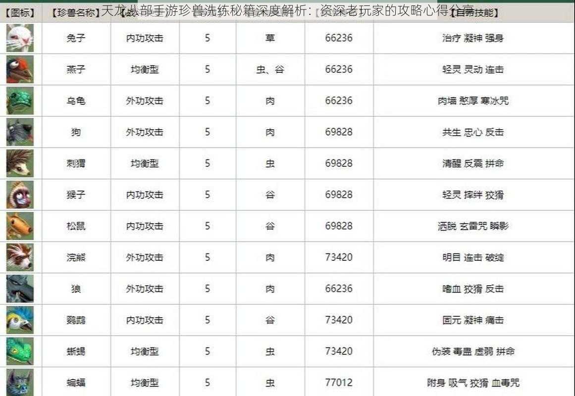 天龙八部手游珍兽洗练秘籍深度解析：资深老玩家的攻略心得分享