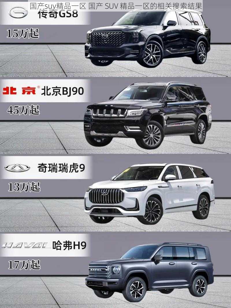 国产suv精品一区 国产 SUV 精品一区的相关搜索结果