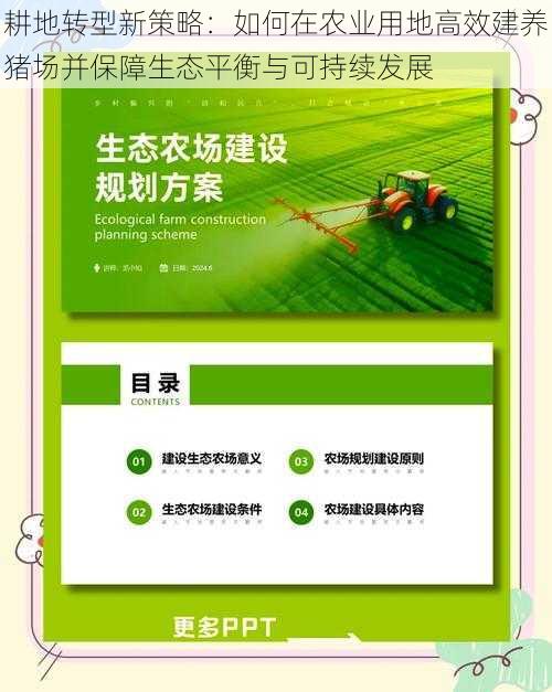 耕地转型新策略：如何在农业用地高效建养猪场并保障生态平衡与可持续发展