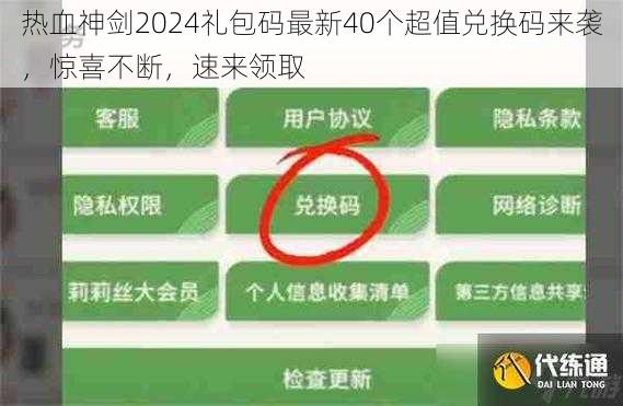 热血神剑2024礼包码最新40个超值兑换码来袭，惊喜不断，速来领取