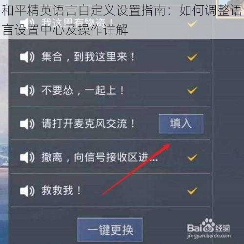 和平精英语言自定义设置指南：如何调整语言设置中心及操作详解