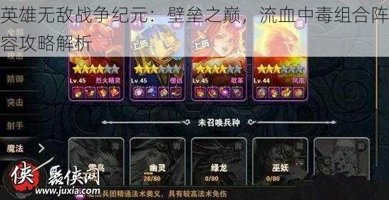英雄无敌战争纪元:壁垒之巅,流血中毒组合阵容攻略解析