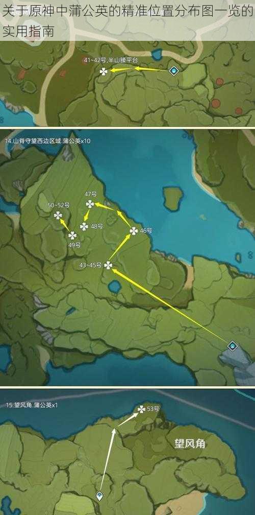 关于原神中蒲公英的精准位置分布图一览的实用指南
