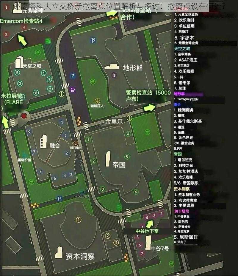 逃离塔科夫立交桥新撤离点位置解析与探讨:撤离点设在何处?